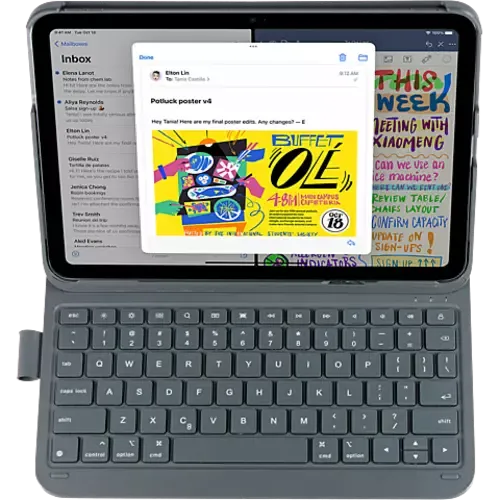 DEQSTER Slim Pro Keyboard Apple iPad Pro 12.9" / Air 13" Schwarz