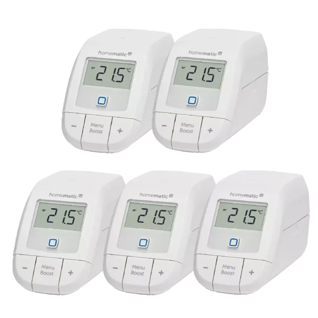 Homematic IP Heizkörperthermostat – basic 5er Set Weiß