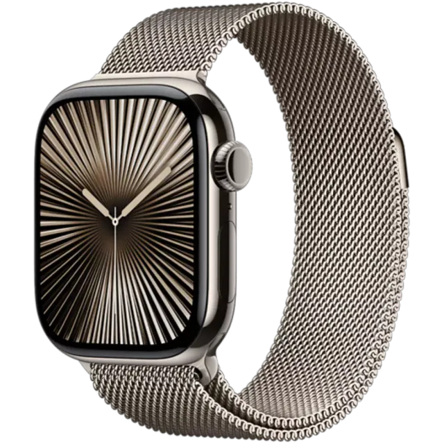 Apple Watch Series 10 Titan Milanaise Armband Natur/Natur