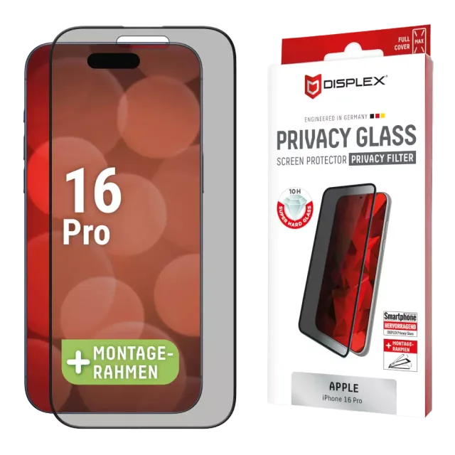 Displex Privacy Glass FC iPhone 16 Pro Grau