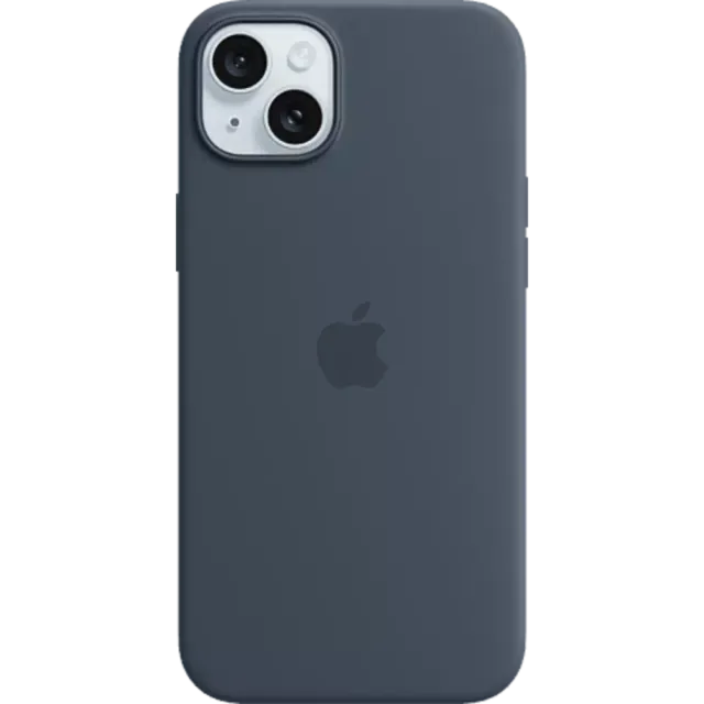 Apple Silikon Case iPhone 15 Plus mit MagSafe Sturmblau