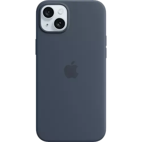 Apple Silikon Case iPhone 15 Plus mit MagSafe Sturmblau
