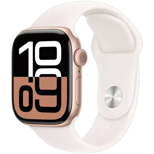 Apple Watch Series 10 Aluminium Sportarmband Roségold/Blassrosa S/M