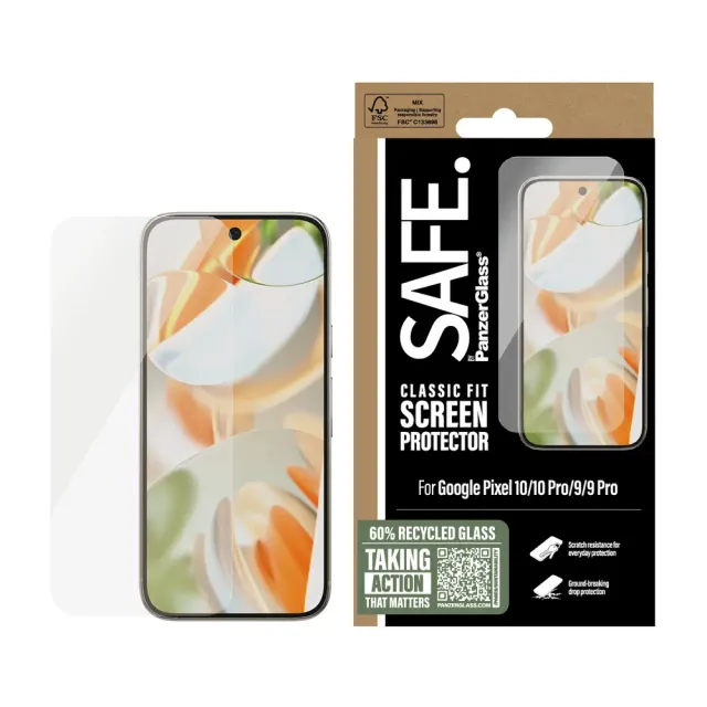 PanzerGlass SAFE. Displayschutz Google Pixel 10 | 10 Pro | 9 | 9 Pro | Classic Fit