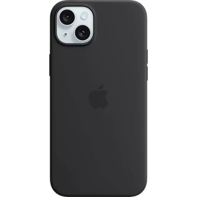 Apple Silikon Case iPhone 15 Plus mit MagSafe Schwarz