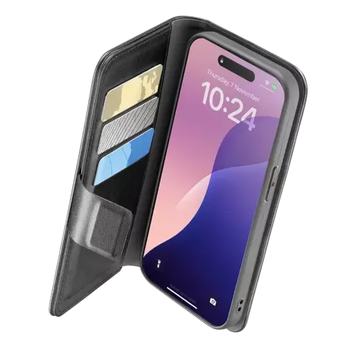 Cellularline Book Agenda 2 Case für Apple iPhone 16E Schwarz