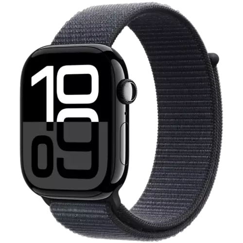 Apple Watch Series 10 Aluminium Sport Loop Diamantschwarz/Tinte