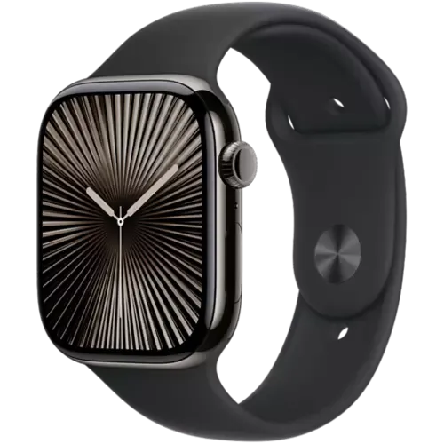 Apple Watch Series 10 Titan Sportarmband Schiefer/Schwarz M/L
