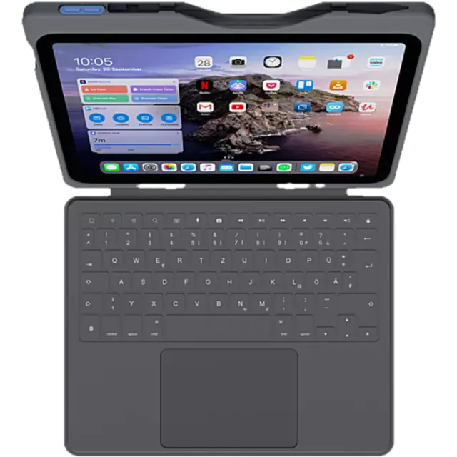 DEQSTER Smart Rugged Touch+ Keyboard Apple iPad 10.9" Space Grau
