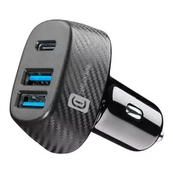 Cellularline USB Car Charger Multipower Trio 44W