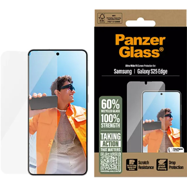PanzerGlass Displayschutz Samsung Galaxy S25 Edge Transparent