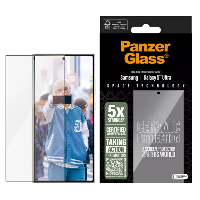 PanzerGlass Ceramic Displayschutz Samsung Galaxy S25 Ultra | Ultra-Wide Fit Klar