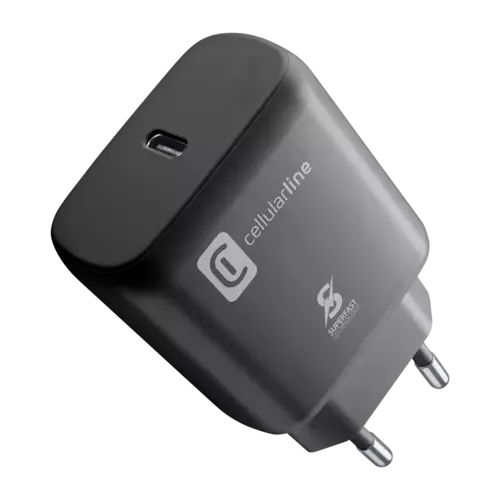 Cellularline USB Typ-C Super Fast Travel Charger 25W Schwarz
