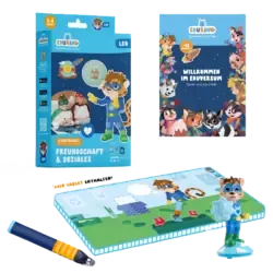 Edurino Starterset Hero Leo - Freundschaft und soziale Kompetenz EXKLUSIV (inkl. Spiel- und Lernheft + dunkelblauer Stift) Bunt