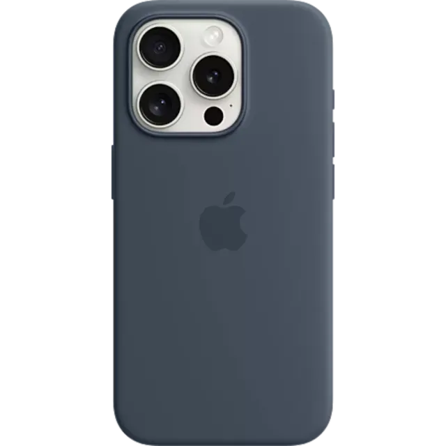 Apple Silikon Case iPhone 15 Pro Max mit MagSafe Sturmblau