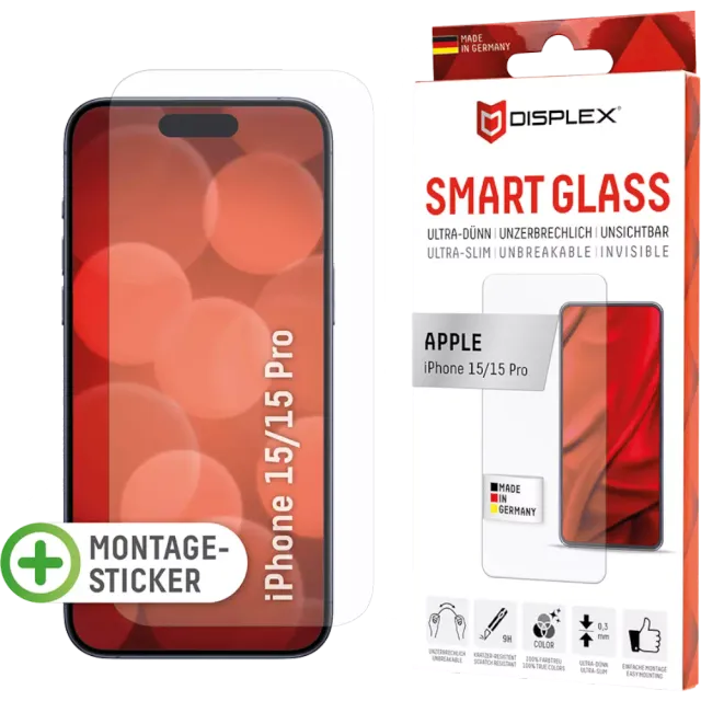 Displex Smart Glass für iPhone 15/15 Pro