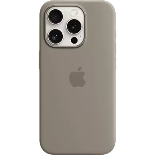 Apple Silikon Case iPhone 15 Pro Max mit MagSafe Tonbraun