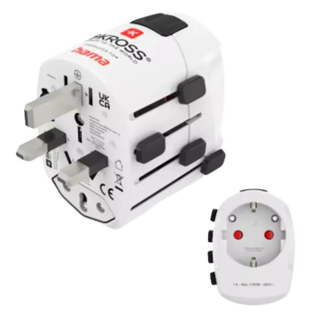 Hama Weltreiseadapter "World Travel Pro", 3-polig Weiß