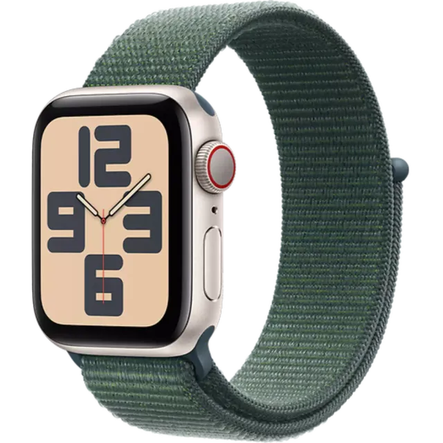 Apple Watch SE (2023) Aluminium Sport Loop Polarstern/Seegrün S/M