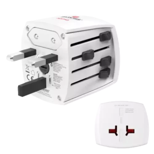 Hama Weltreiseadapter "MUV Micro", 2-polig Weiß