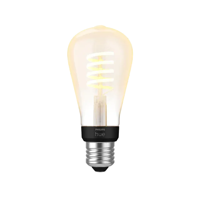 Philips Hue White Ambiance E27 Einzelpack Edison ST64 Filament Weiß
