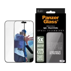 PanzerGlass Ceramic Displayschutz iPhone 16 Pro Max | Ultra-Wide Fit