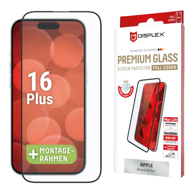 Displex Premium Glass FC iPhone 16 Plus Schwarz