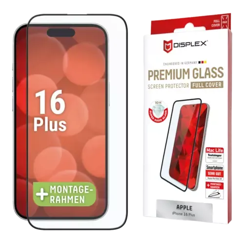 Displex Premium Glass FC iPhone 16 Plus Schwarz