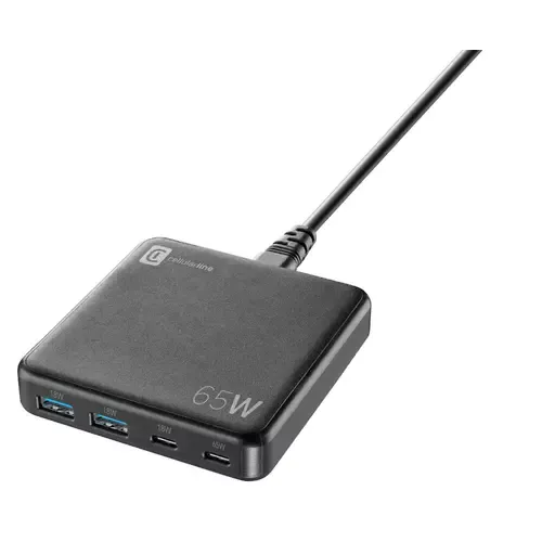 Cellularline S.p.A. Multipower Desk 65W Reiselader 4 Ports GaN Schwarz