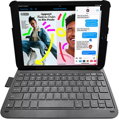 DEQSTER Slim Pro Keyboard Apple iPad 10.2" Space Grau