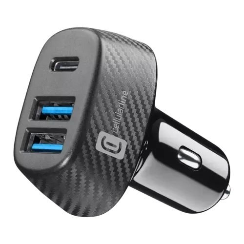 Cellularline USB Car Charger Multipower Trio 44W Schwarz
