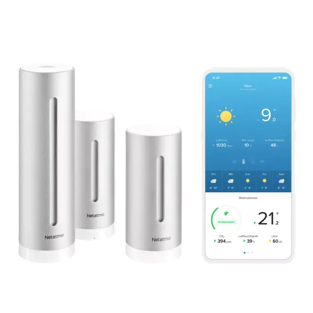 Netatmo Wetterstation und zusätzliches Smartes Innenmodul Silber