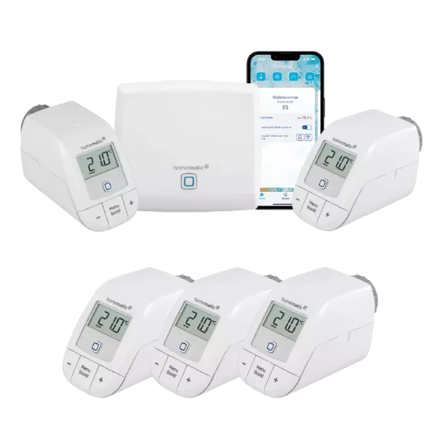 Homematic IP Bundle Starter Set Heizen + 3 x Thermostat basic Weiß