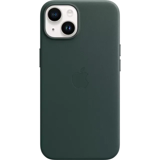 Apple iPhone 14 Leder Case mit MagSafe Waldgrün