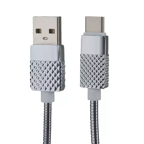 Peter Jäckel USB Data Cable BRILLIANT Typ-C mit Sync- und Ladefunktion Silber