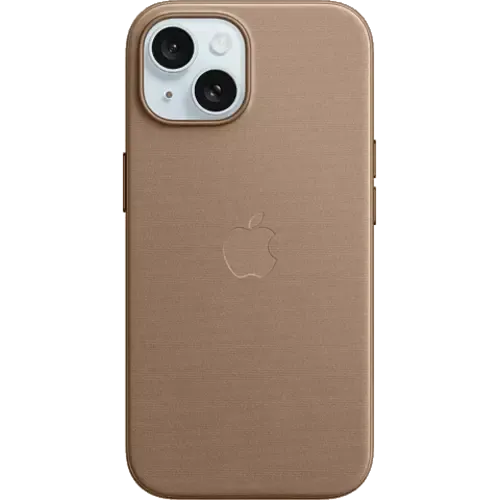 Apple Feingewebe Case iPhone 15 mit MagSafe Taupe