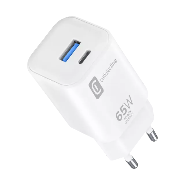 Cellularline Dual Port Travel Charger 65W Weiß