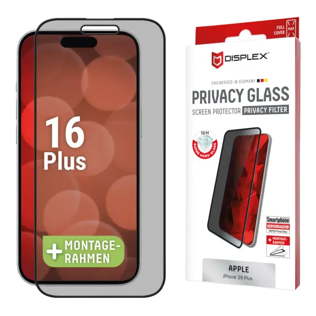 Displex Privacy Glass FC iPhone 16 Plus Grau