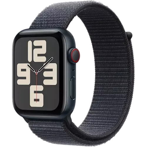 Apple Watch SE (2023) Aluminium Sport Loop Schwarz/Tinte M/L