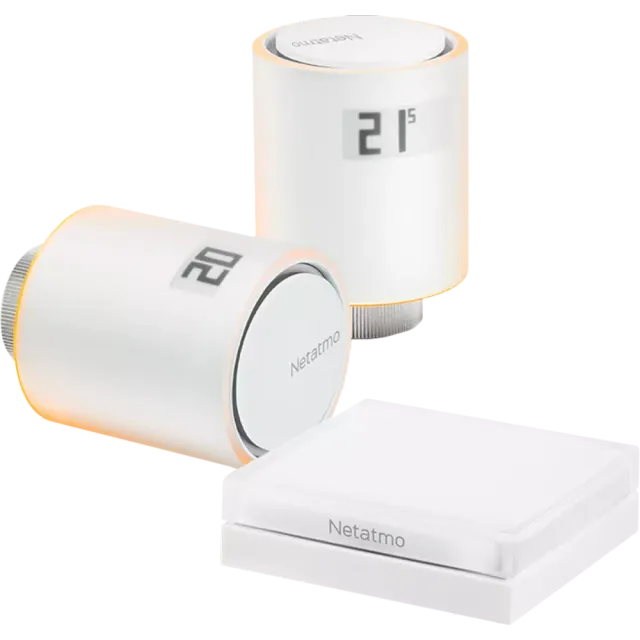 Netatmo Smarte Heizkörperthermostate - Starter-Pack mit 2 Heizkörperthermostaten, inkl. Relais Weiß