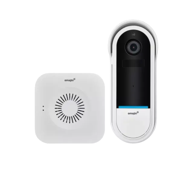 Omajin Kabellose Videotürklingel mit Nachtsicht inkl. Gong Weiß