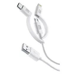 Cellularline Power Data Cable 3in1 USB-A/ Micro-USB/ Typ-C/ Lightning