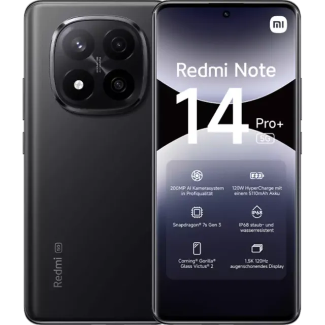 XIAOMI Redmi Note 14 Pro+ 5G Midnight Black