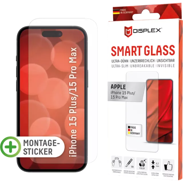 Displex Smart Glass für iPhone 15 Plus/15 Pro Max