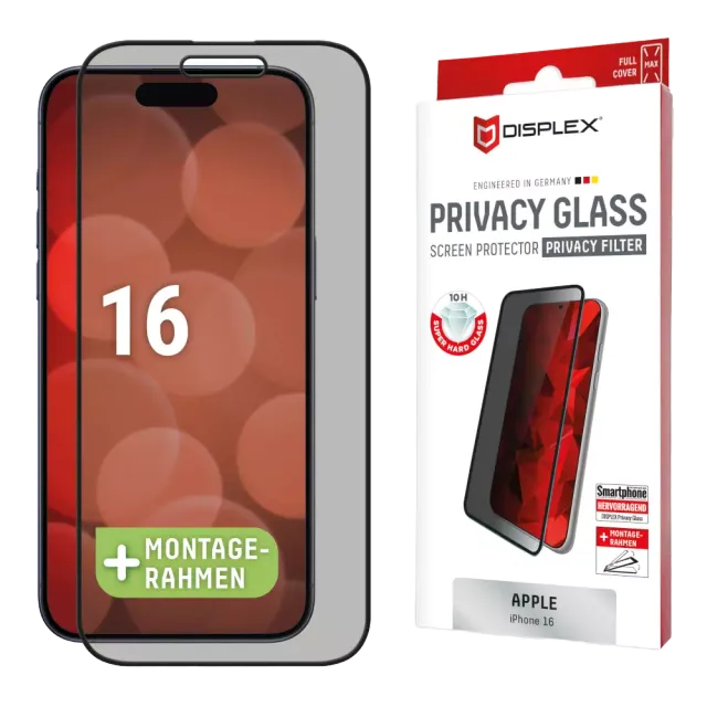 Displex Privacy Glass FC iPhone 16 Grau