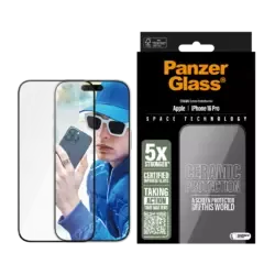 PanzerGlass Ceramic Displayschutz iPhone 16 Pro | Ultra-Wide Fit