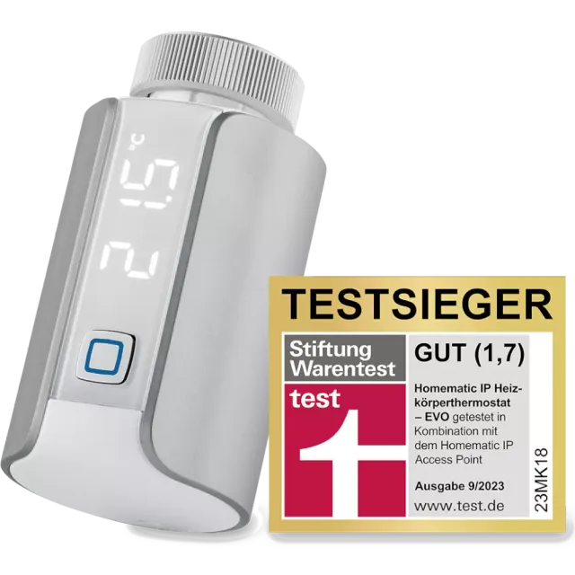 Homematic IP Heizkörperthermostat – Evo Silber