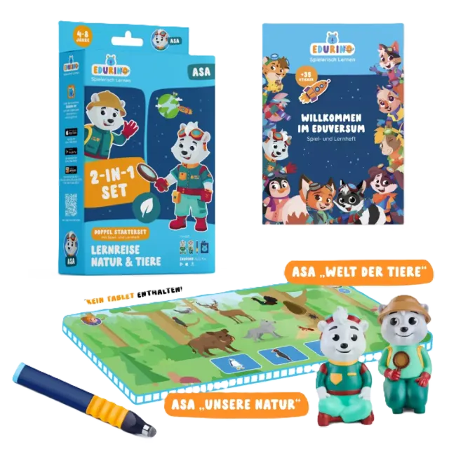 Edurino Doppelstarterset Asa Unsere Natur + Asa Welt der Tiere Bunt