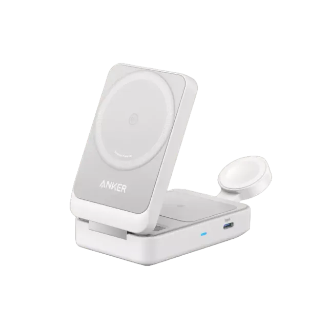 Anker MagGo Wireless Charger (15W, Foldable 3-in-1) White