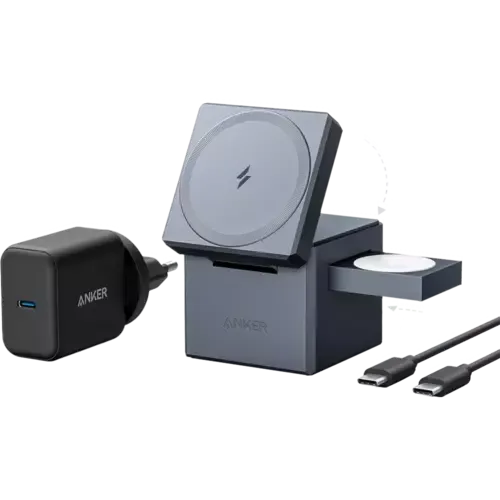 Anker 3-in-1 Cube with MagSafe Schwarz